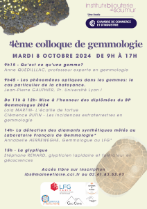 Programme Colloque Gemmologie 2024 Programme Colloque Gemmologie 2024